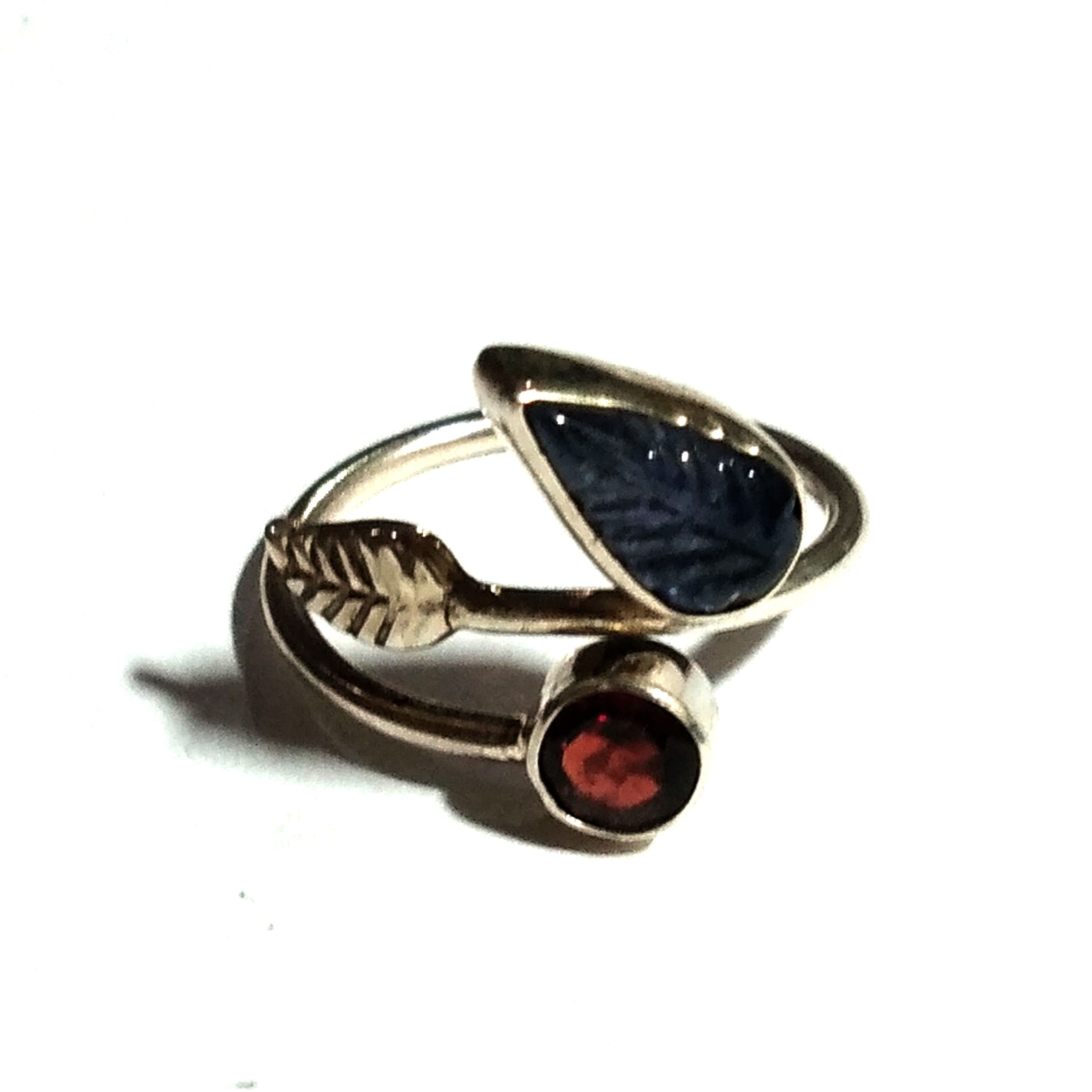 Natural Iolite Carving Ring, 925 Solid Starling Silver Ring, Jewelry Pear Shape Top Color Iolite Carving Ring, Gift for Her